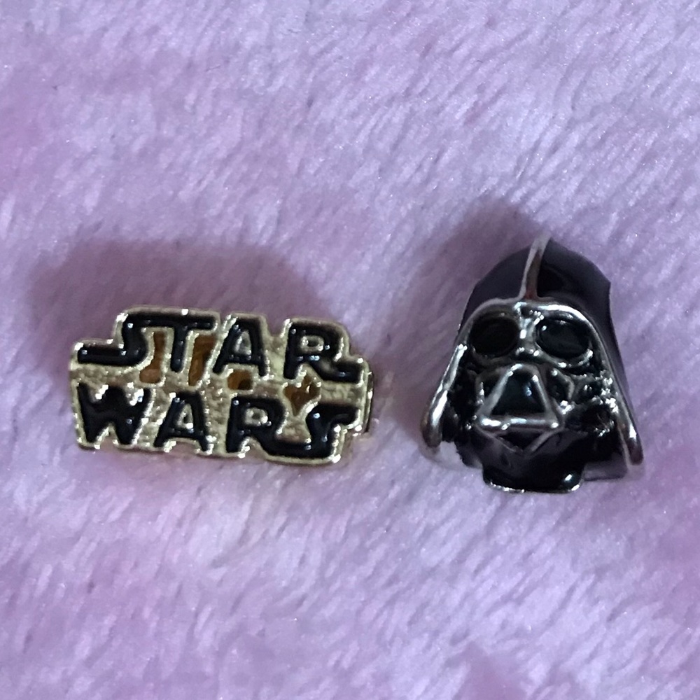 2 Star Wars Darth Vader, 3D Logo charm set - Not Pandora